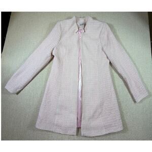 Baltic Born Women S Tweed Pink Tan Open Front Casual Career Blazer Jacket